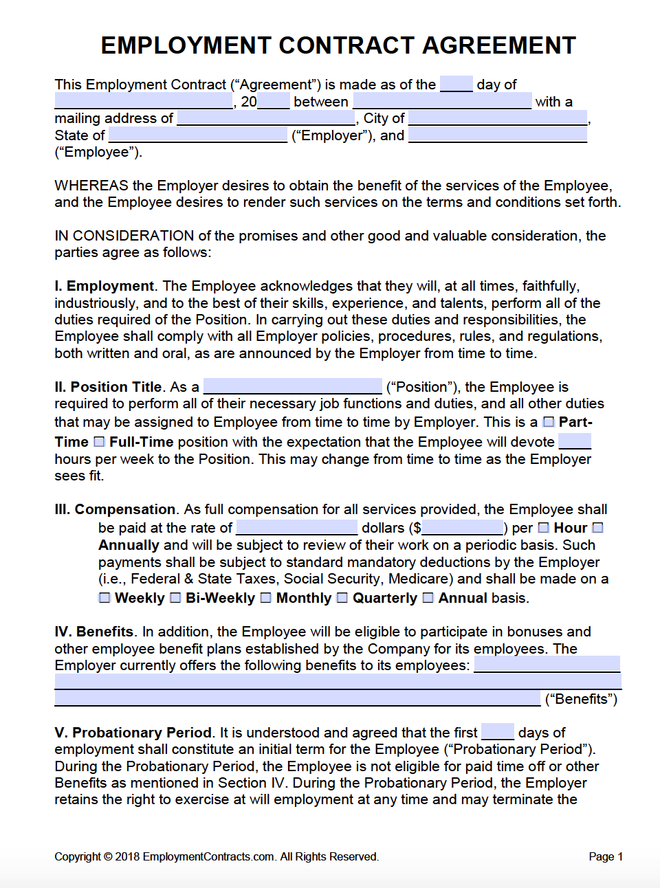 termination of employment agreement template