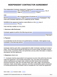 Free Independent Contractor Agreement | PDF | Word