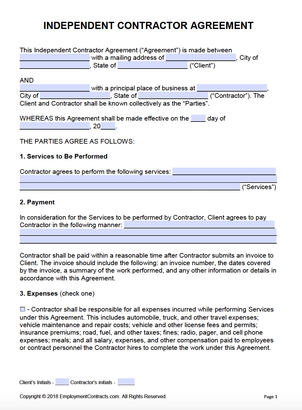 What Should Be Included In An Independent Contractor Agreement