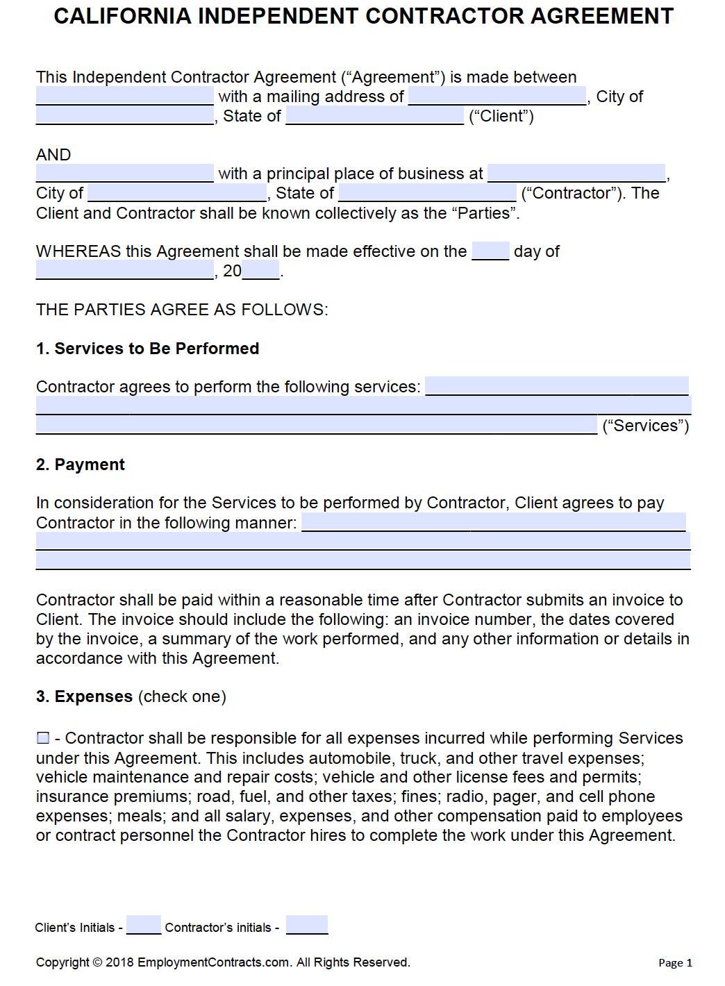 Real Estate Independent Contractor Agreement Template