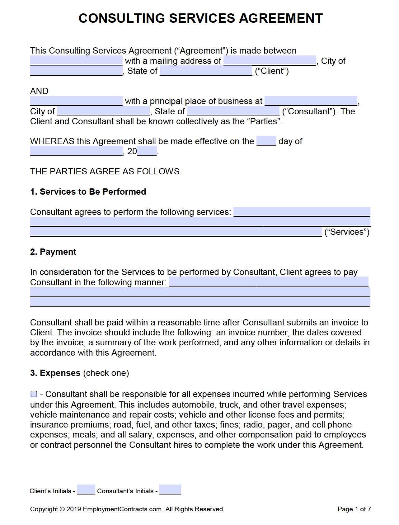 Consulting Service Agreement Template