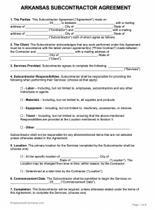 California Subcontractor Agreement Template | PDF | Word