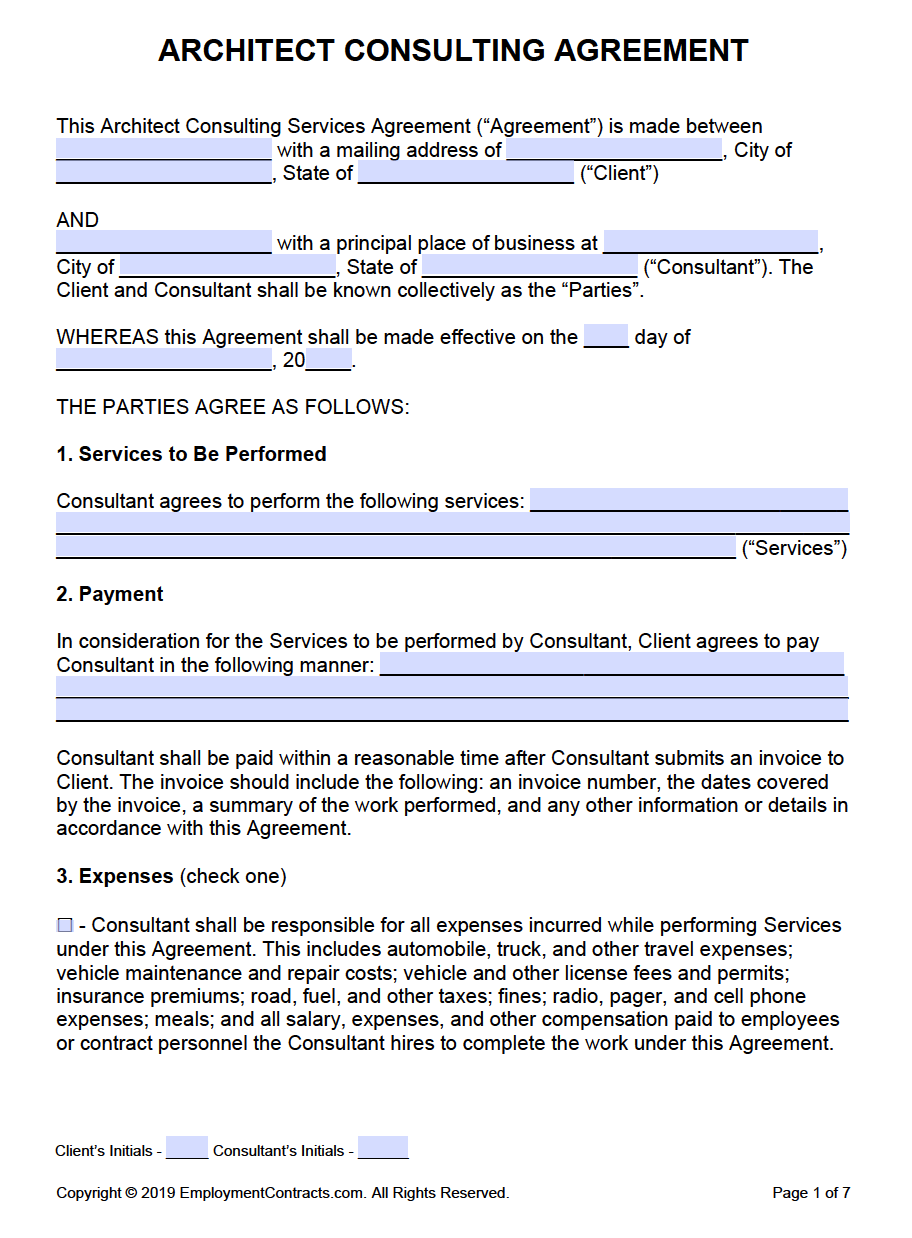 Architect Consultant Agreement PDF Word