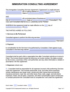 Immigration Consultant Agreement | PDF | Word