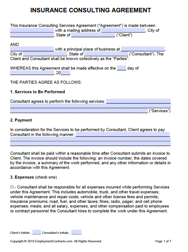 Insurance Consultant Agreement | PDF | Word