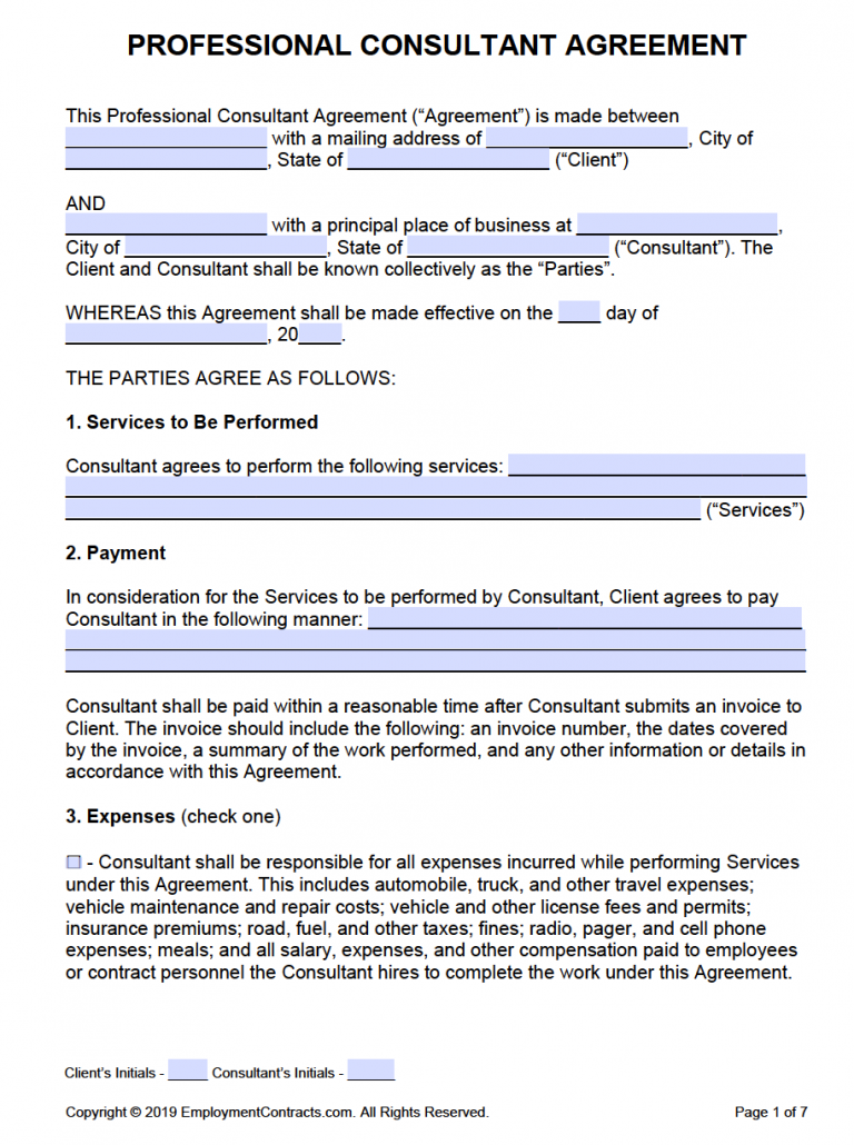 Professional Consultant Agreement | PDF | Word