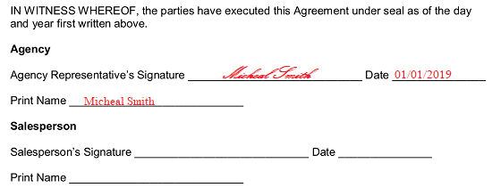 real estate independent contractor agreement template