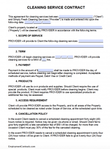 Cleaning Service Contract | Residential & Commercial | PDF | Word